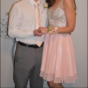 Crystal top/baby pink flowy skirt gorgeous dress